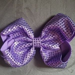 All over purple rhinestone Jojo bow
